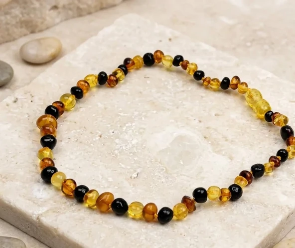 BlackCraft Bebek Amber Damla Kehribar Kolye ürün görseli 1