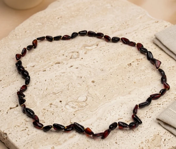 BlackCraft Koyu Amber  Damla Kehribar Yetişkin Kolye ürün görseli 1