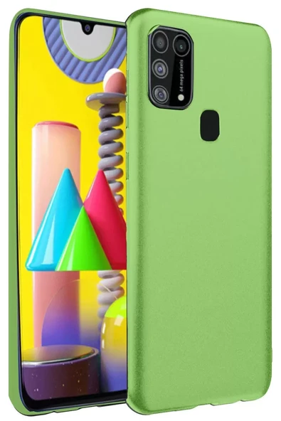 Newface Samsung Galaxy M31 Kılıf Nano içi Kadife Silikon - Yeşil ürün görseli 1