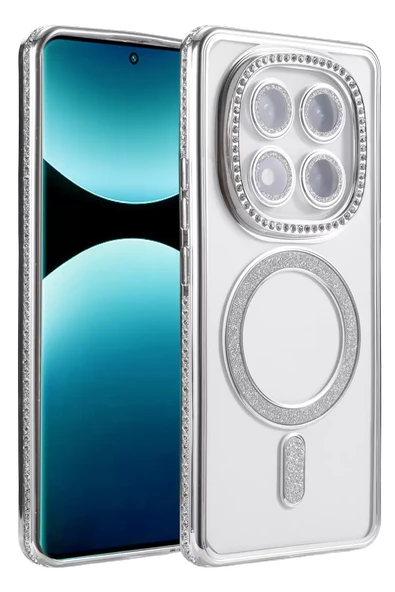 Newface Xiaomi Redmi Note 15 4G Joke Simli Magneticsafe Kılıf - Gümüş ürün görseli 1