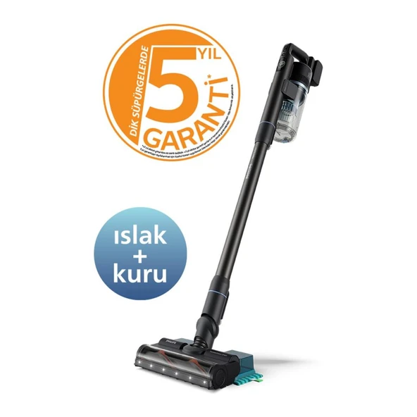 7000 Serisi Aqua 25.2 V Kablosuz Dik Süpürge, PowerCyclone 12, TriActive Başlık, 80 dk'ya kadar Çalışma, 3 Aşamalı Filtreleme, XC7053/01 ürün görseli 1