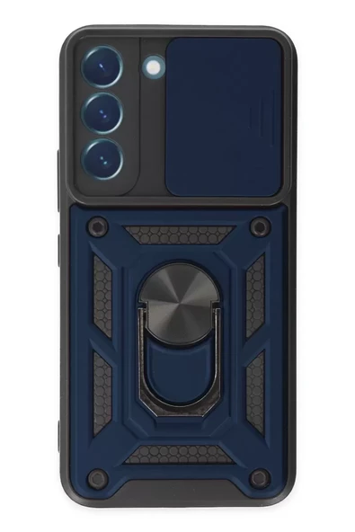Newface Samsung Galaxy S22 Kılıf Pars Lens Yüzüklü Silikon - Lacivert ürün görseli 1