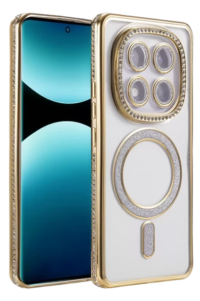 Newface Xiaomi Redmi Note 15 Pro 5G Joke Simli Magneticsafe Kılıf - Gold ürün görseli 1