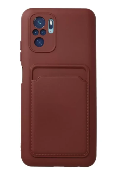 Newface Xiaomi Redmi Note 10S Kılıf Kelvin Kartvizitli Silikon - Bordo ürün görseli 1