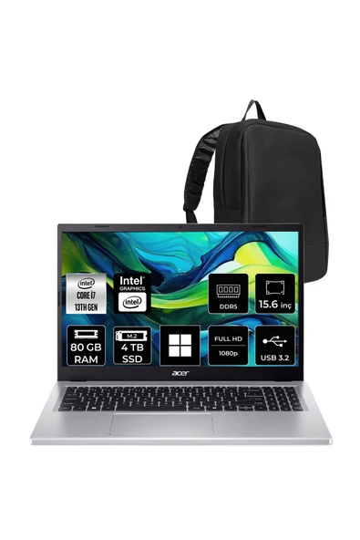ACER Aspire Go Core i7-13620H 80GB 4TB SSD 15.6" FHD W11P Dizüstü Bilgisayar AG15-71P ürün görseli 1