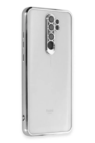 Newface Xiaomi Redmi Note 8 Pro Kılıf Razer Lensli Silikon - Gümüş ürün görseli 1