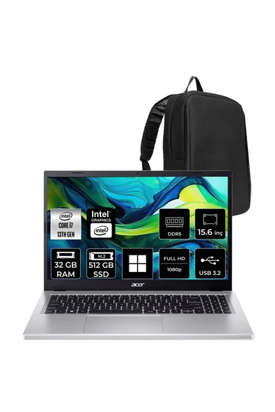 ACER Aspire Go Core i7-13620H 32GB 512GB SSD 15.6" FHD W11P Dizüstü Bilgisayar AG15-71P ürün görseli 1