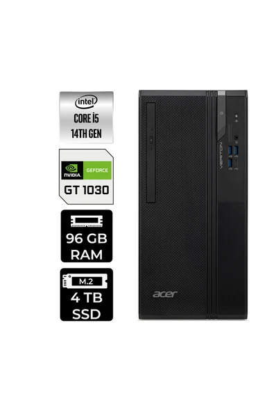 ACER Veriton S2720G Core i5 14400 96GB 4TB SSD GT1030/4GB FDOS Masaüstü Bilgisayar ürün görseli 1