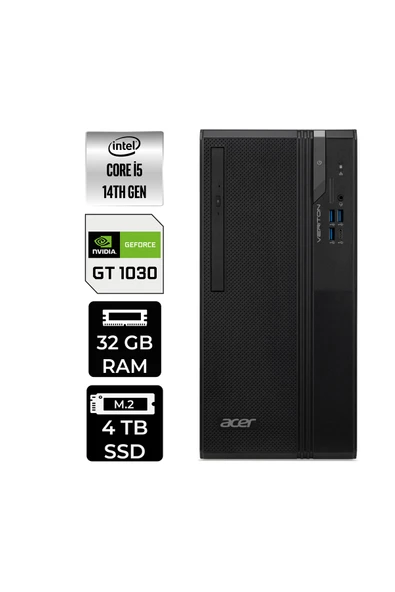 ACER Veriton S2720G Core i5 14400 32GB 4TB SSD GT1030/4GB FDOS Masaüstü Bilgisayar ürün görseli 1
