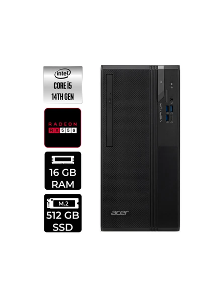 ACER Veriton S2720G Core i5 14400 16GB 512GB SSD RX550/4GB FDOS Masaüstü Bilgisayar ürün görseli 1