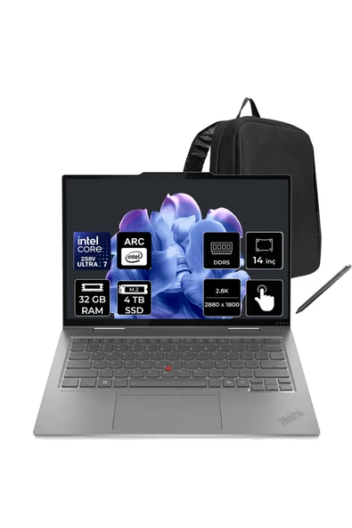 LENOVO ThinkPad X1 Core Ultra 7 258V 32GB RAM 4TB SSD 14" 2.8K OLED 120Hz Multi-Touch FreeDOS Dizüstü Bilgisayar + Per4 Çanta ürün görseli 1