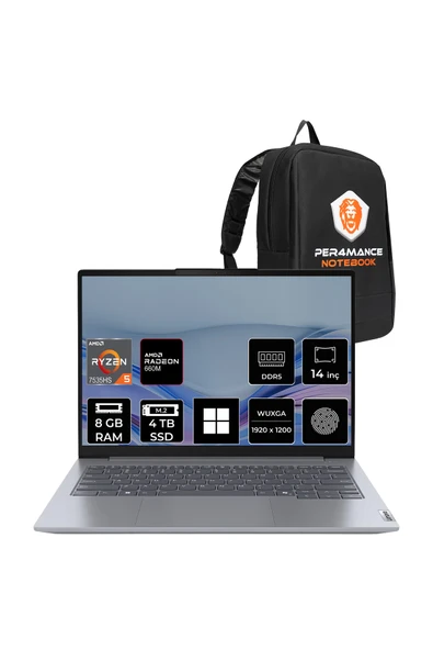 LENOVO ThinkBook 14 Gen 7 Ryzen 5 7535HS 8GB RAM 4TB SSD 14" FHD+ W11H Dizüstü Bilgisayar ürün görseli 1