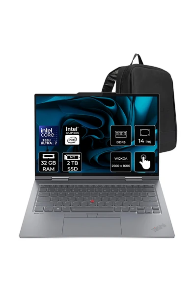 LENOVO ThinkPad X1 Core Ultra 7 155U 32GB RAM 2TB SSD 14" 2.8K OLED 120Hz Multi-Touch FreeDOS Dizüstü Bilgisayar + Per4 Çanta ürün görseli 1