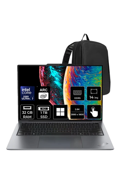 LENOVO ThinkPad X9 Core Ultra 7 258V 32GB RAM 1TB SSD 14" 2.8K OLED Multi-Touch Win11 Pro Dizüstü Bilgisayar + Per4 Çanta ürün görseli 1