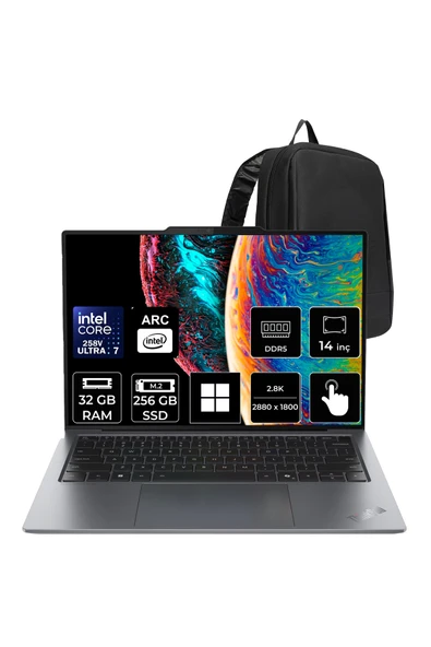 LENOVO ThinkPad X9 Core Ultra 7 258V 32GB RAM 256GB SSD 14" 2.8K OLED Multi-Touch Win11 Pro Dizüstü Bilgisayar + Per4 Çanta ürün görseli 1