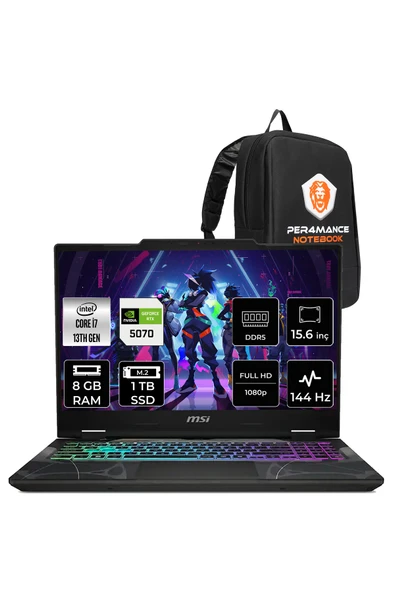 MSI Cyborg 15 i7 13620H 8GB 1TB SSD RTX5070/8GB 15.6" FHD 144Hz FDOS Gaming Laptop B13WGKG ürün görseli 1