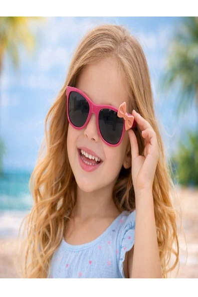 Optic Master Çocuk Güneş Gözlüğü Fiyonk Detaylı Model 5233 Pembe ürün görseli 1