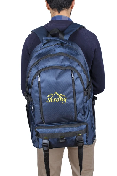 SR-02 Dağcı 17-18.4 Inch Laptop Bölmeli Büyük Boy Sırt Çantası,dağcı Çantası,seyahat Kamp Çantası LACİVERT ürün görseli 1