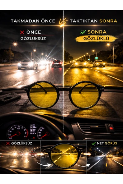 Optic Master Antifar Gece Sürüş Gözlüğü / Gece Görüş Gözlüğü Model 8811 ürün görseli 1