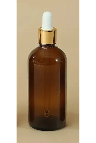 100 Cc Cam Damlalıklı Amber Şişe [100 Cc=100ml X 6 Adet] / Ecza Şişesi / Dropper Şişe ürün görseli 1