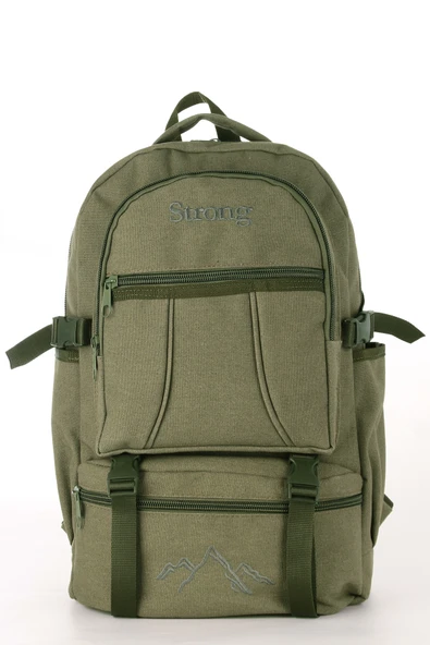 SR-03 Unisex Kanvas Kumaş Laptop Bölmeli Outdoor Sırt Çantası Dağcı Sırt Çantası Escp01 HAKİ ürün görseli 1