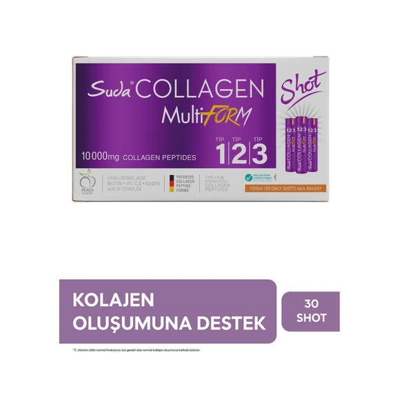 Suda Collagen Multiform Kolajen Şeftali Aromalı 30 Shot ürün görseli 1