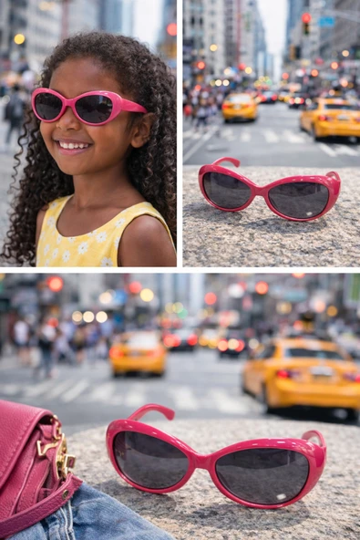 Optic Master Çocuk Güneş Gözlüğü Oval Model 5236 Pembe ürün görseli 1