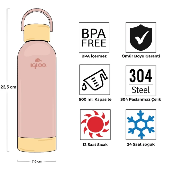 Igloo Hydrate Pro Termos 500ml-SOMON - Resim 4