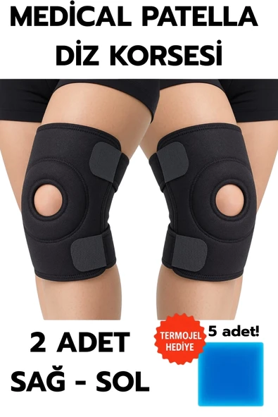 Medical Patella Destekli Diz Korsesi İkili Sağ Sol Çapraz Bağ Menisküs Ağrısı Için Sporcu Dizlik ürün görseli 1