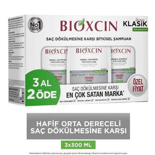 Bioxcin Klasik Yağlı Saçlar İçin 3 Al 2 Öde Şampuan ürün görseli 1
