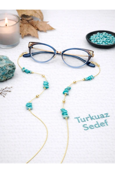Optic Master Doğal Aquamarin Taşlı Gözlük İpi / Zinciri ürün görseli 1