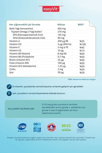 Easyfishoil Grow 30 Jel Tablet - Resim 3