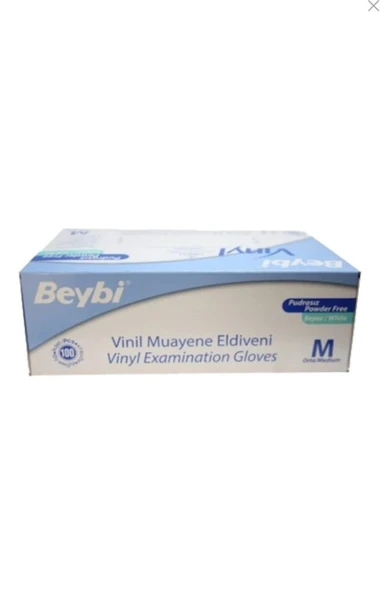 BEYBİ Pudrasız Vinil Eldiven 100'lü Kutu (M) ürün görseli 1