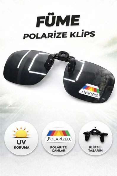 Optic Master Gözlük Klipsi Polarize Füme Küçük Boy 39x60 MM ürün görseli 1