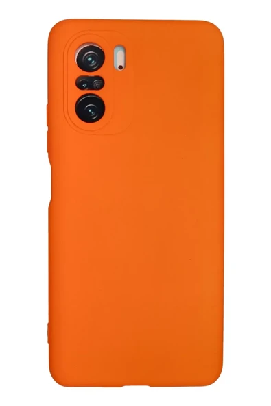 Newface Xiaomi Poco F3 Kılıf Nano içi Kadife Silikon - Turuncu ürün görseli 1