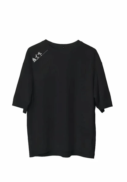 Erkek Baskılı T-Shirt Kısa Kol Bisiklet Yaka Regular Fit Rahat Kalıp Günlük Tişört - Siyah ürün görseli 1