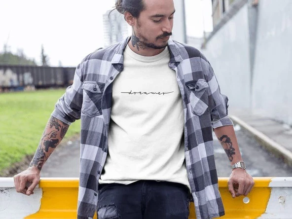 Erkek Tişort Bisiklet Yaka Baskılı Kısa kol T-Shirt - Beyaz ürün görseli 1