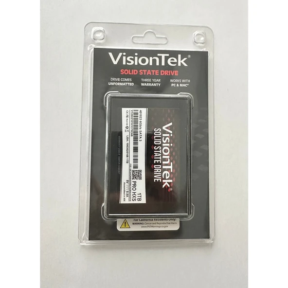 VisionTek PRO HXS 1TB 2.5" SATA 3.0 565MB-530MB/s DRAM Önbellekli Dahili Profesyonel SSD ürün görseli 1