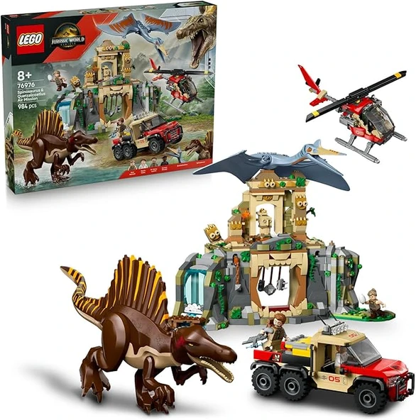 LEGO 76976 Jurassic World Spinosaurus ve Quetzalcoatlus Hava Görevi ürün görseli 1
