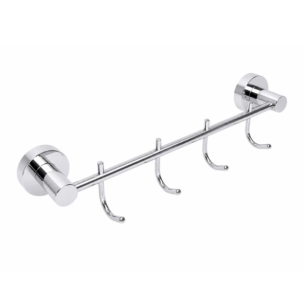 (1 Adet) Dual Serisi Krom Renk Metal Dörtlü Premium Banyo Lavabo WC Kanca Askılık Dayanıklı Askı ürün görseli 1