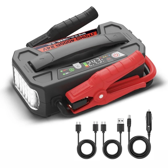 Lokithor J701HD 24V 4000Amp Li-Polimer Akıllı Akü Takviye + Powerbank + Led Lamba ürün görseli 1