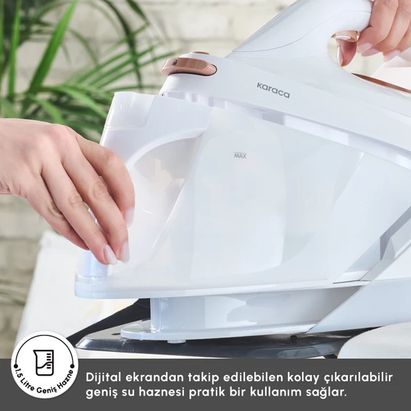 Karaca Vantuz Steammaster Buhar Kazanlı Ütü White Rose - Resim 7