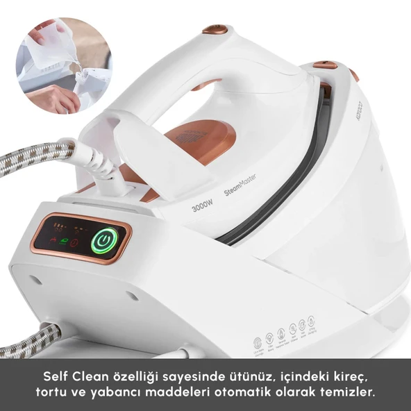 Karaca Vantuz Steammaster Buhar Kazanlı Ütü White Rose - Resim 2