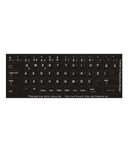 Lenovo Notebook Klavye TR Stiker Siyah ürün görseli 1