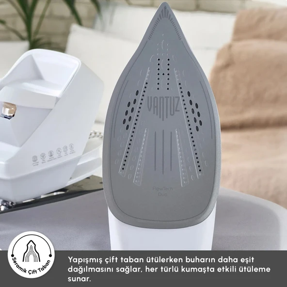 Karaca Vantuz Steammaster Buhar Kazanlı Ütü White Rose - Resim 3