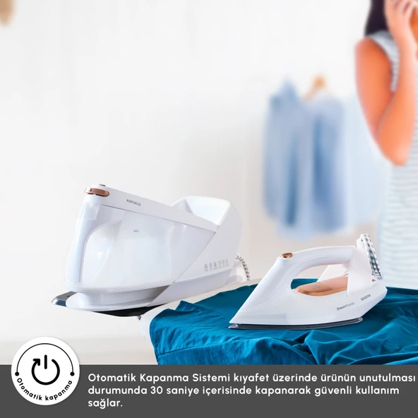 Karaca Vantuz Steammaster Buhar Kazanlı Ütü White Rose - Resim 9