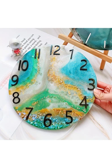 Silikon Epoksi Duvar Saati Kalıbı 26cm - Resim 3