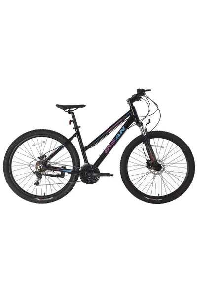 BİSAN ATHENA KADIN DAĞ BİSİKLETİ 43CM HD 26 JANT 21 VİTES PARLAK SİYAH MAVİ MOR ürün görseli 1