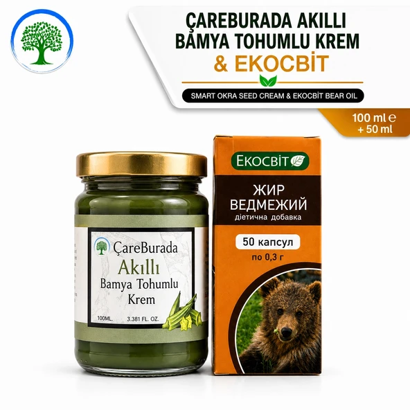 ÇareBurada Bamya Tohumlu Akıllı Krem 100 ml & Ekocbit Ayı Yağı 50 ml ürün görseli 1
