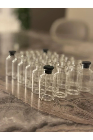 20CC Cam Şişe 24 Adet Set Plastik Tıpalı Özel Günler Için Hediyelik Hazırlama Şişesi Cam Şişe 20 cc ürün görseli 1